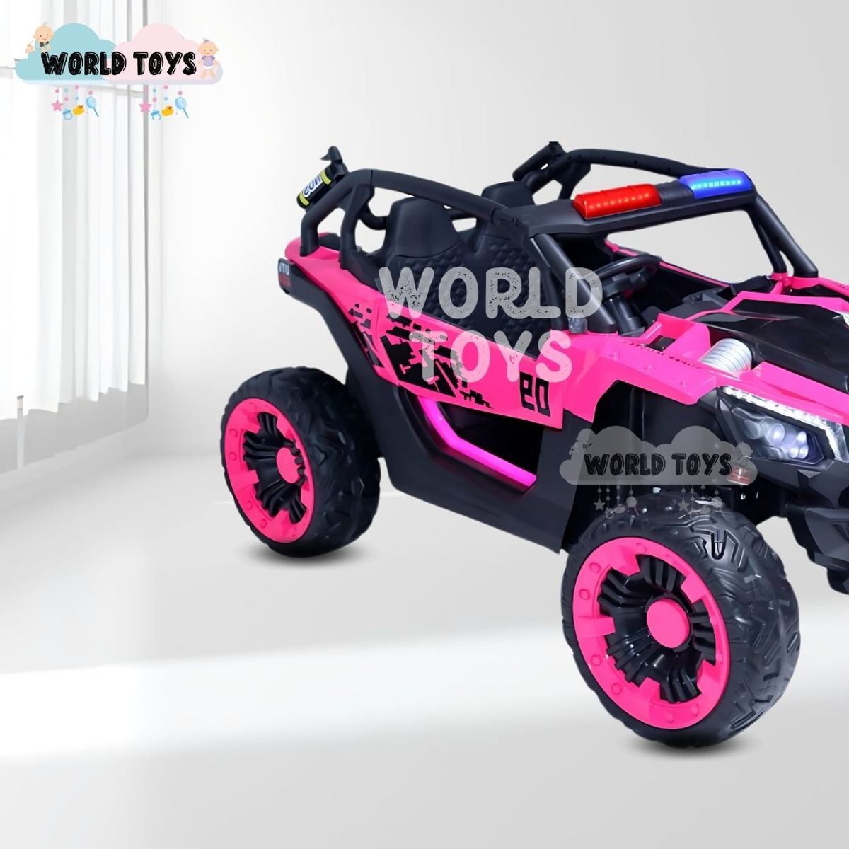 FORD - Carro a Batería 4x4 «DUNE POLICE» Todo Terreno Pink