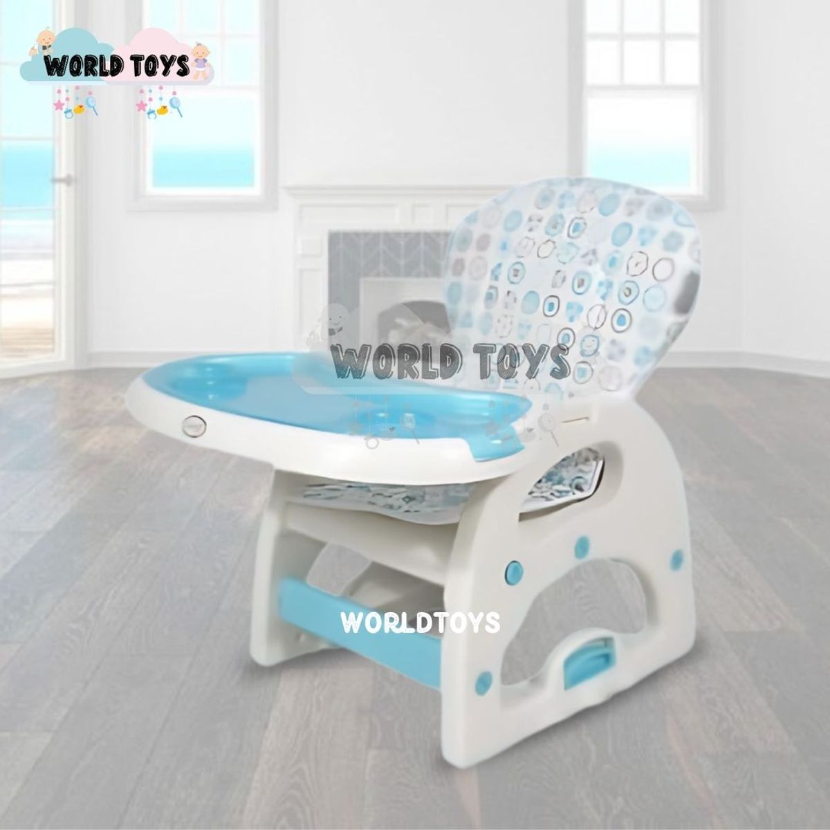 BABY - Silla de Comer 3 en 1 «VELLYER» Light Blue
