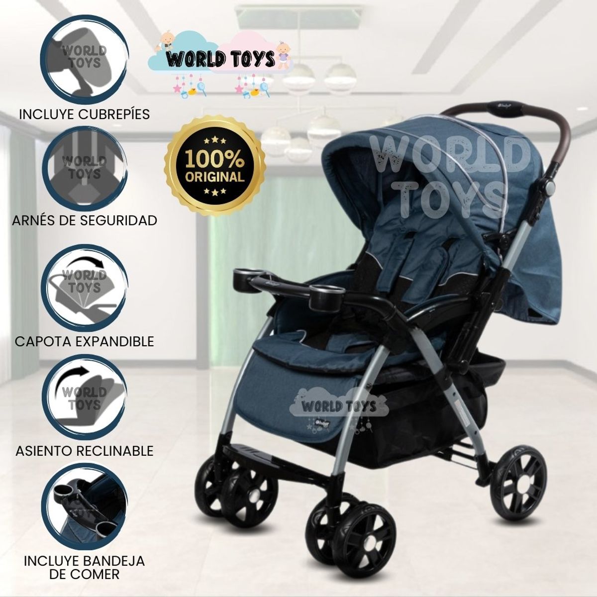 BABY - Coche Cuna De Lujo «YODIE» Blue