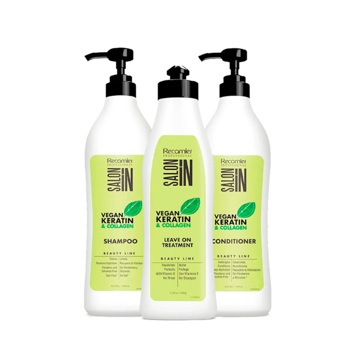 SALON IN - SALON IN Vegan Keratin - Shampoo1L + Acondicionador1L +Mascarilla500ML