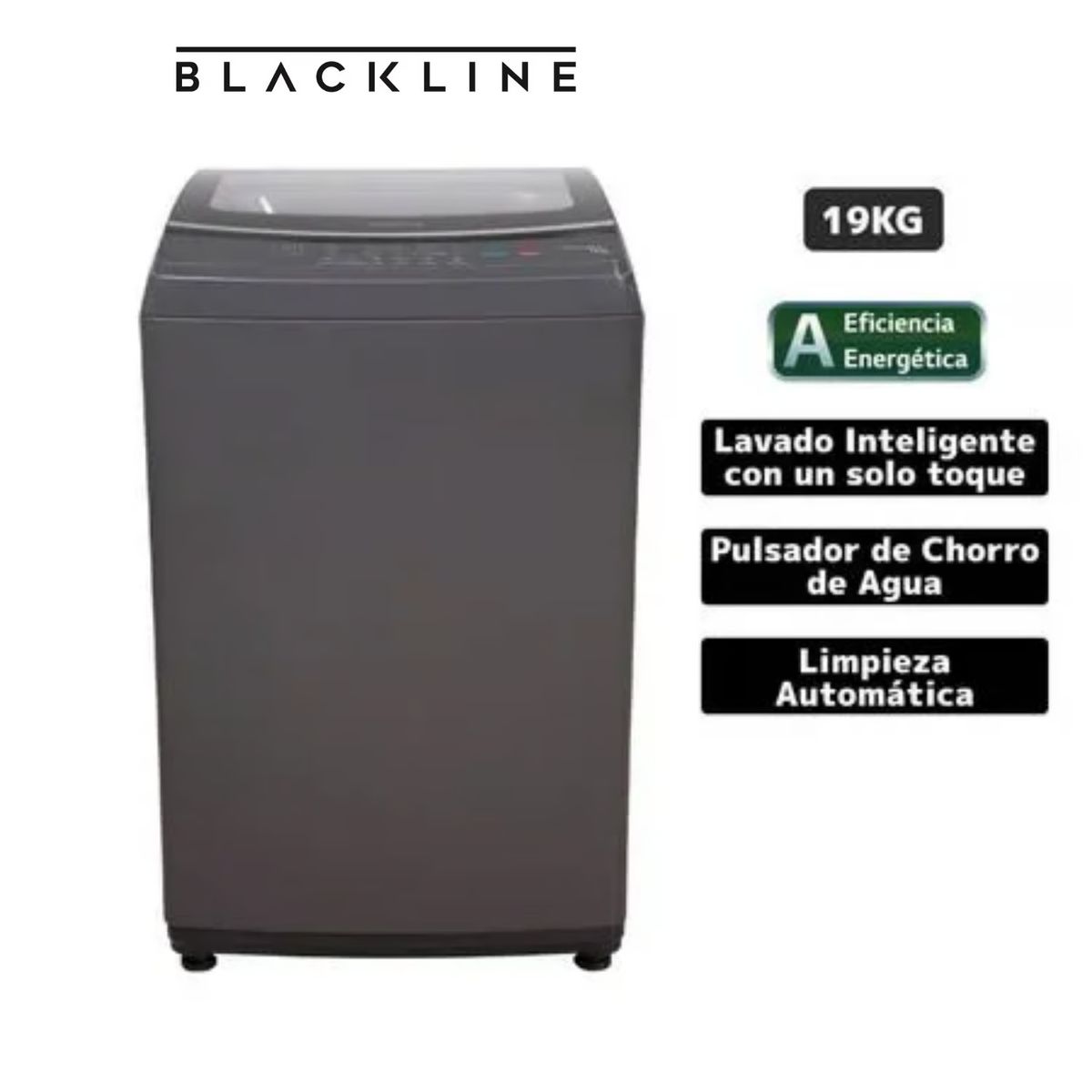 BLACKLINE - Lavadora BLACKLINE Carga Superior 19kg SPBL19TL Gris Oscuro