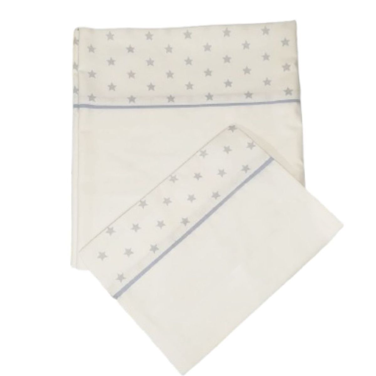GENERICO - Sabanas de cuna - Juego-3 piezas - Blanco-cenefa estrellitas