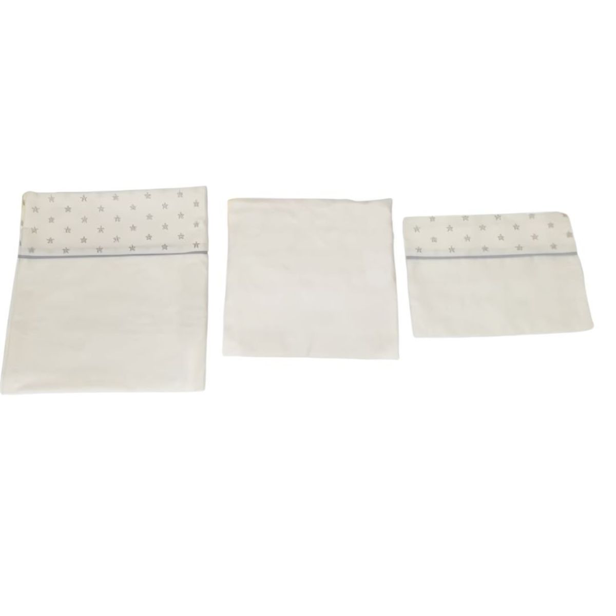 GENERICO - Sabanas de cuna - Juego-3 piezas - Blanco-cenefa estrellitas