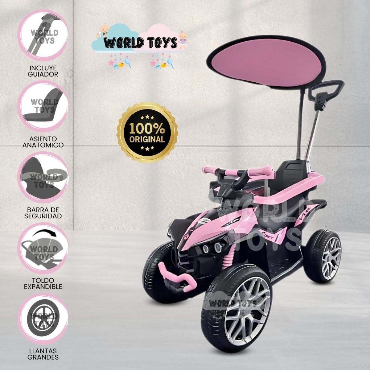 JEEP - Correpasillo Guiador JEEP «ATV BUGGIE» Pink