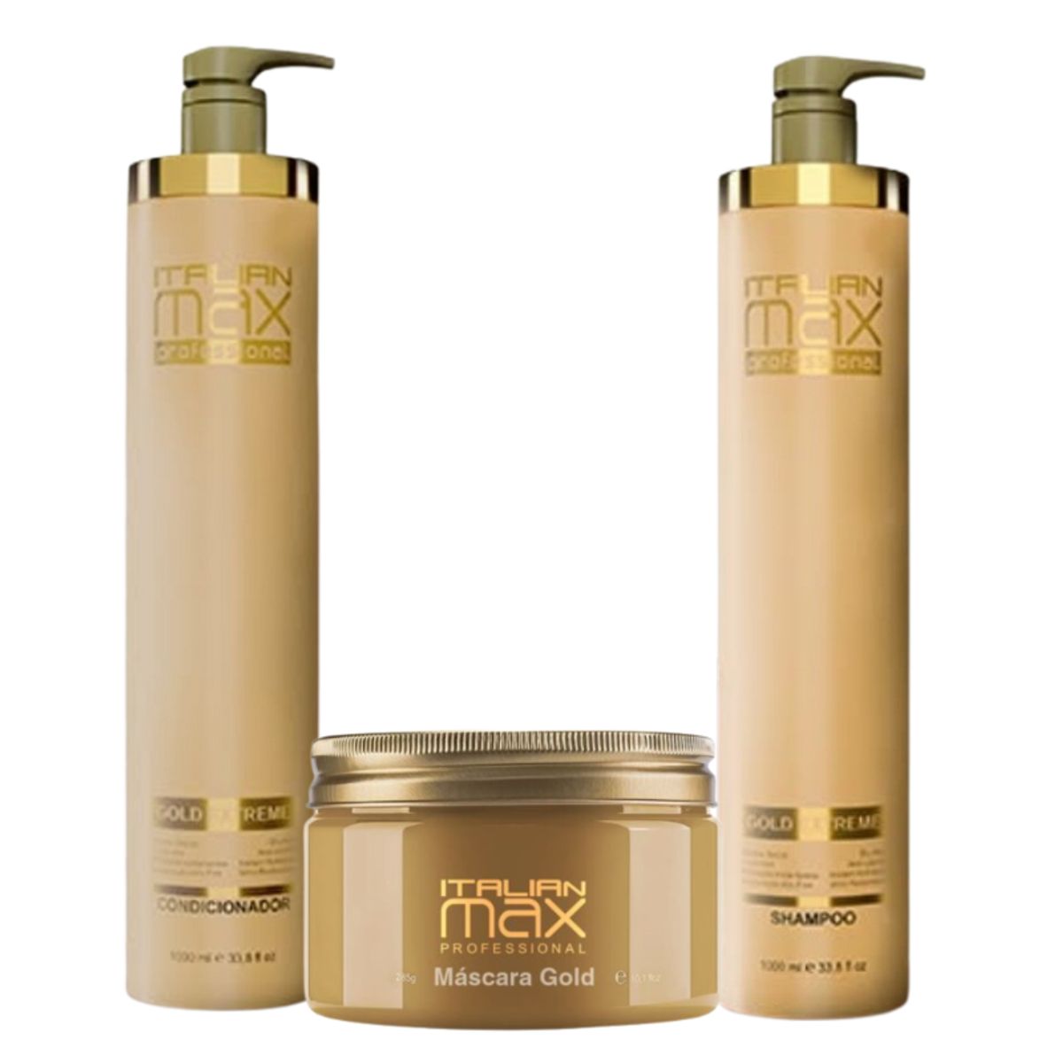 GENERICO - ITALIAN MAX - Pack Gold Extreme Shampoo 1L + Acondicionador 1L + Mask