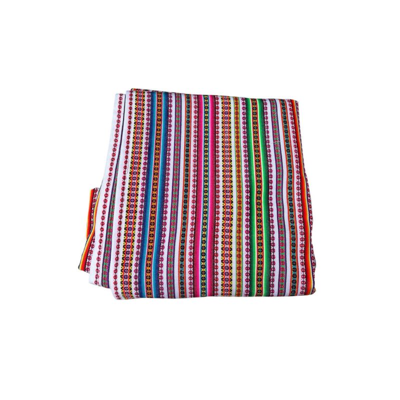 ACHALLAY ARTESANIA DE BARRO - Mantel Tradicional Andino - Blanco 195 cm x 125 cm