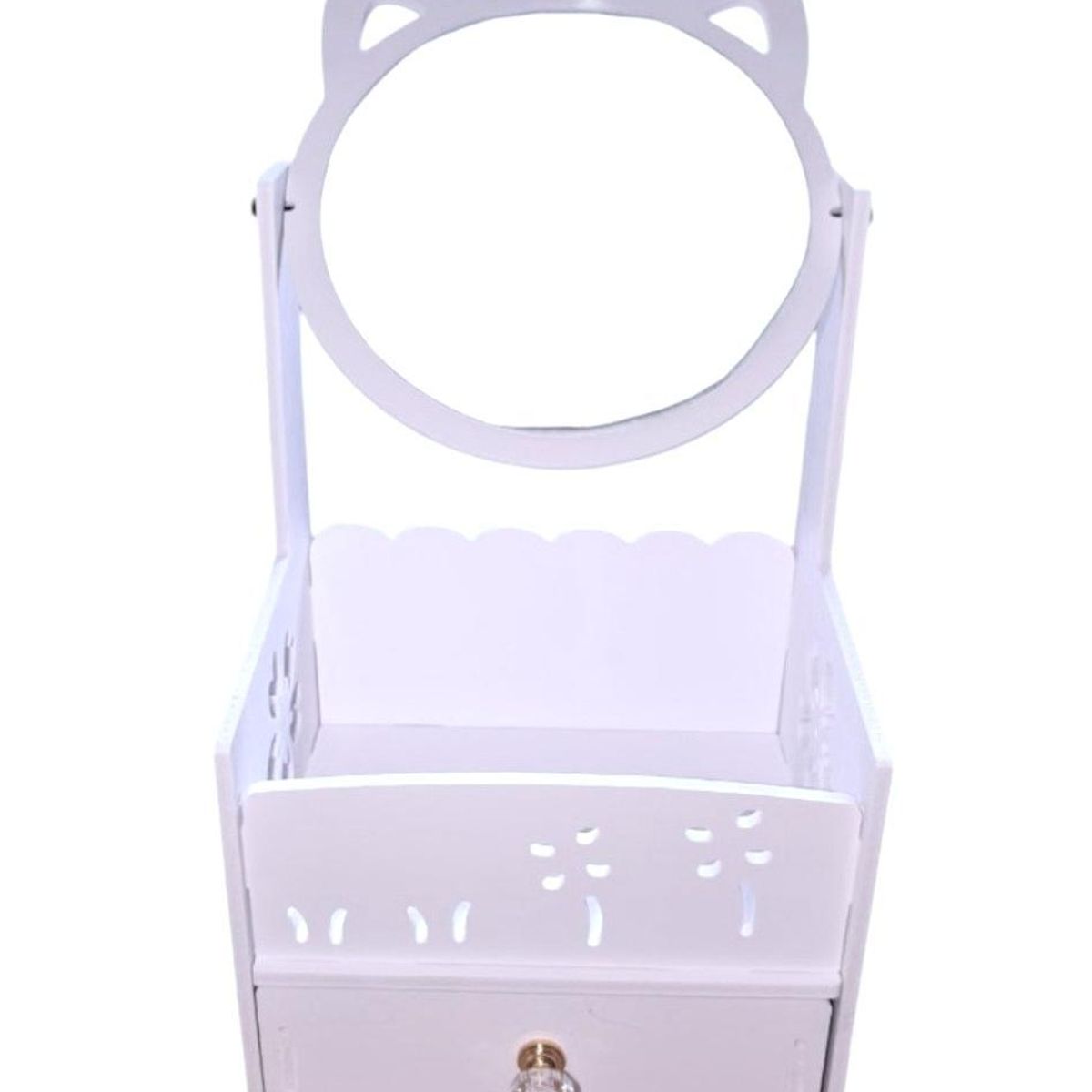 GENERICO - Organizador de maquillaje con espejo gatito - Flores