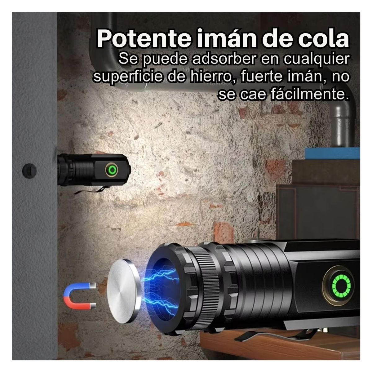 GENERICO - Linterna LED USB-C Magnética Compacta Potente y Rompe Vidrios