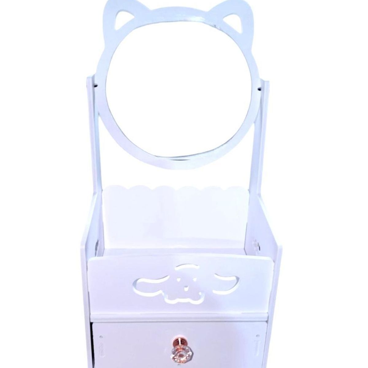 GENERICO - Organizador de maquillaje con espejo gatito - Kawaii