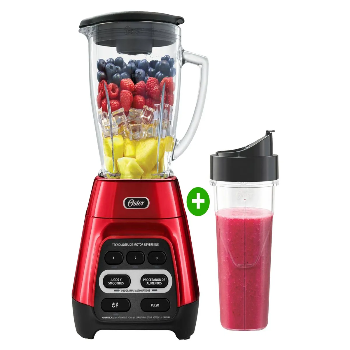 OSTER - Licuadora Oster 1000 Watts Reversible + Vaso BLSTPYG1310RBG (Nuevo)