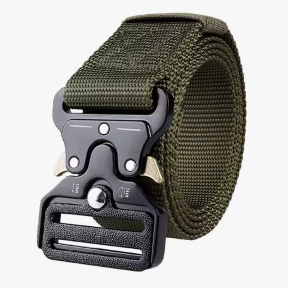 GENERICO - CINTURON TACTICO MILITAR   VERDE DE LIBERACION RAPIDA