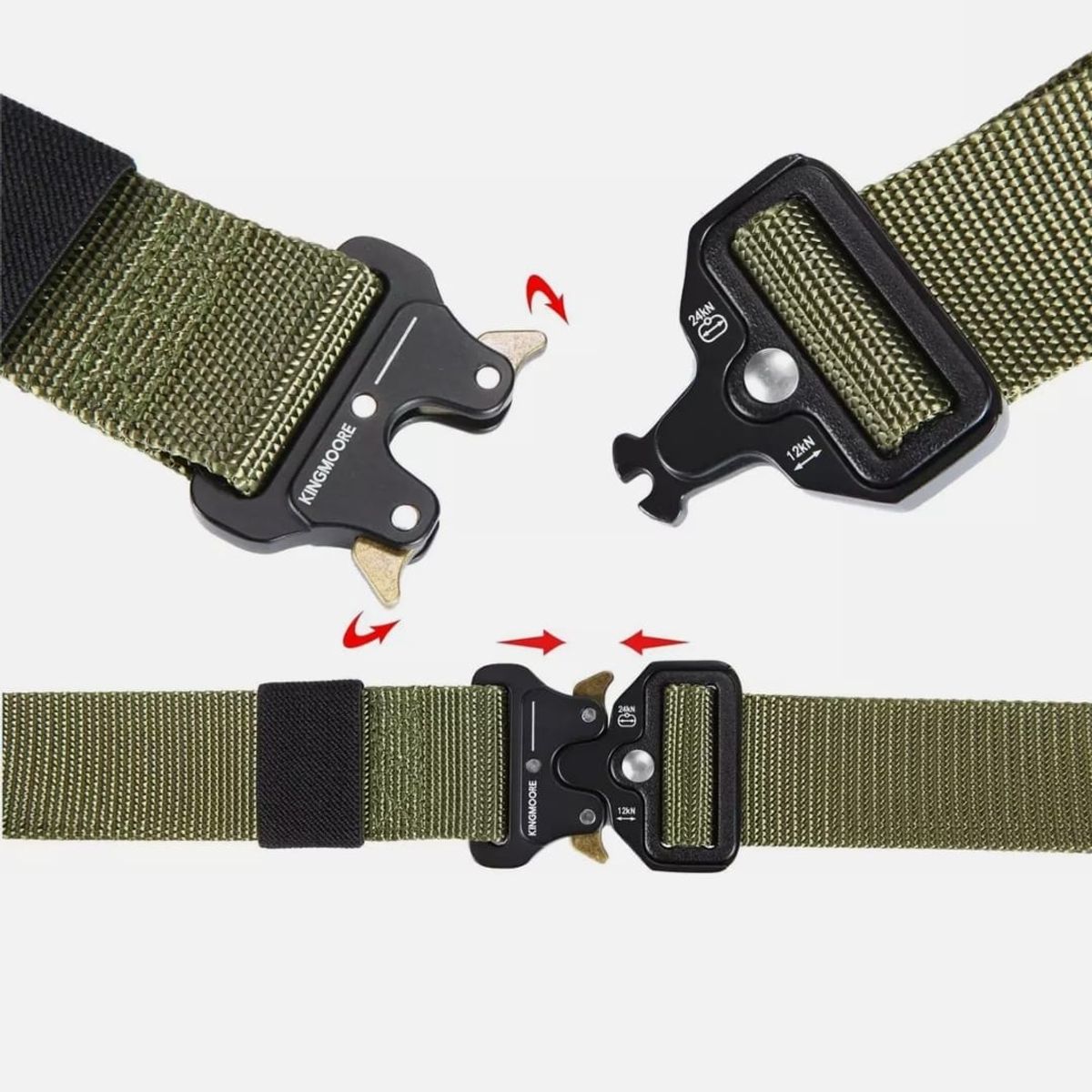 GENERICO - CINTURON TACTICO MILITAR   VERDE DE LIBERACION RAPIDA