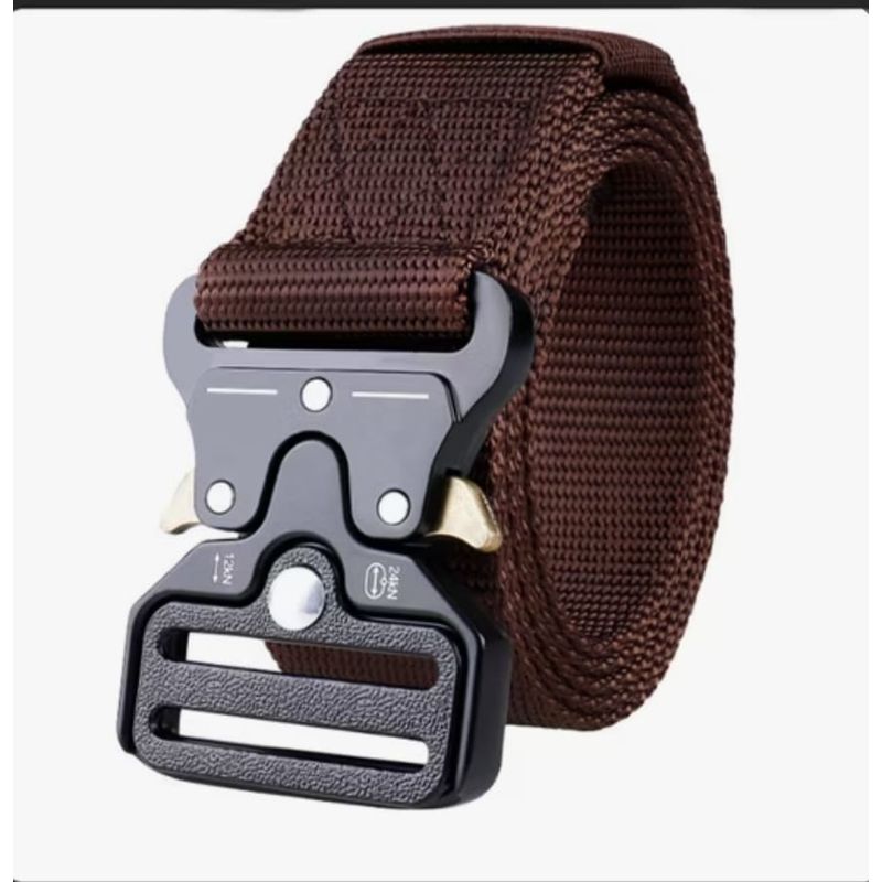 GENERICO - CINTURON TACTICO MILITAR  MARRON DE LIBERACION RAPIDA