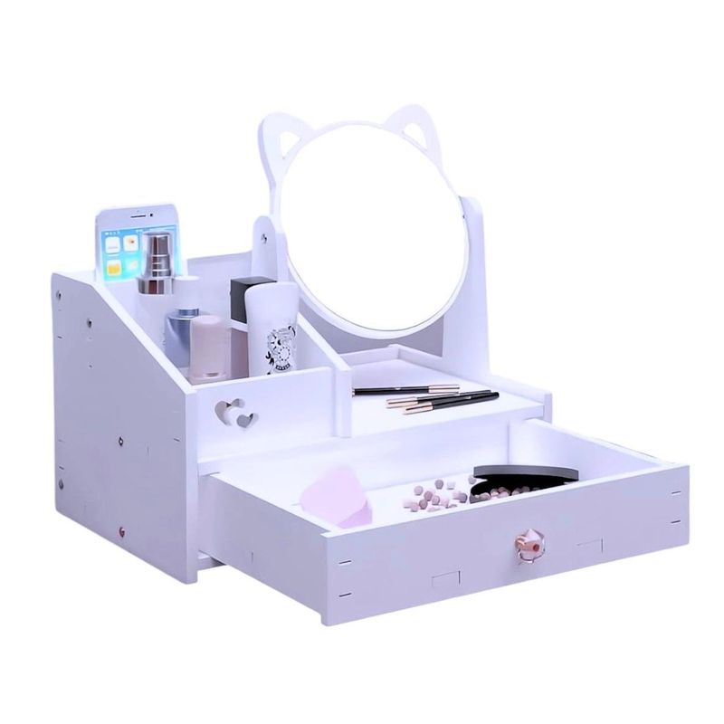 GENERICO - Organizador de maquillaje o multiusos corazón - gatito