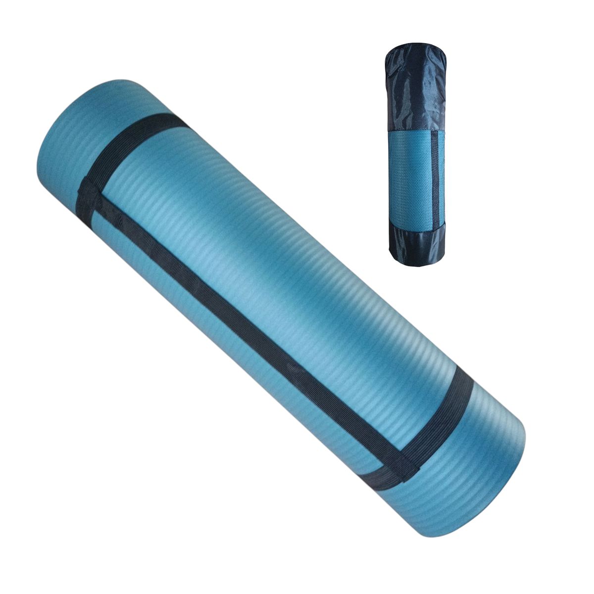 WINNER - Colchoneta Mat de Yoga 15 Mm con Bolso y Sujedor BLUE T