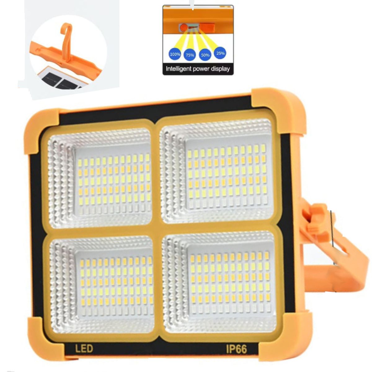 GENERICO - Reflector Lampara con Panel Solar Luz LED Recargable Portatil