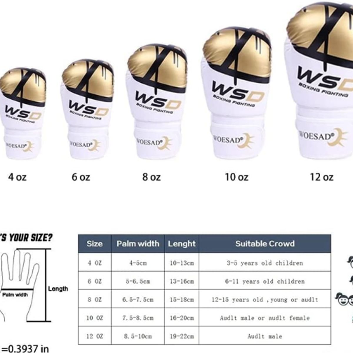 GENERICO - Guante De Box Profesional 12 Onzas WSD dorado Fitness