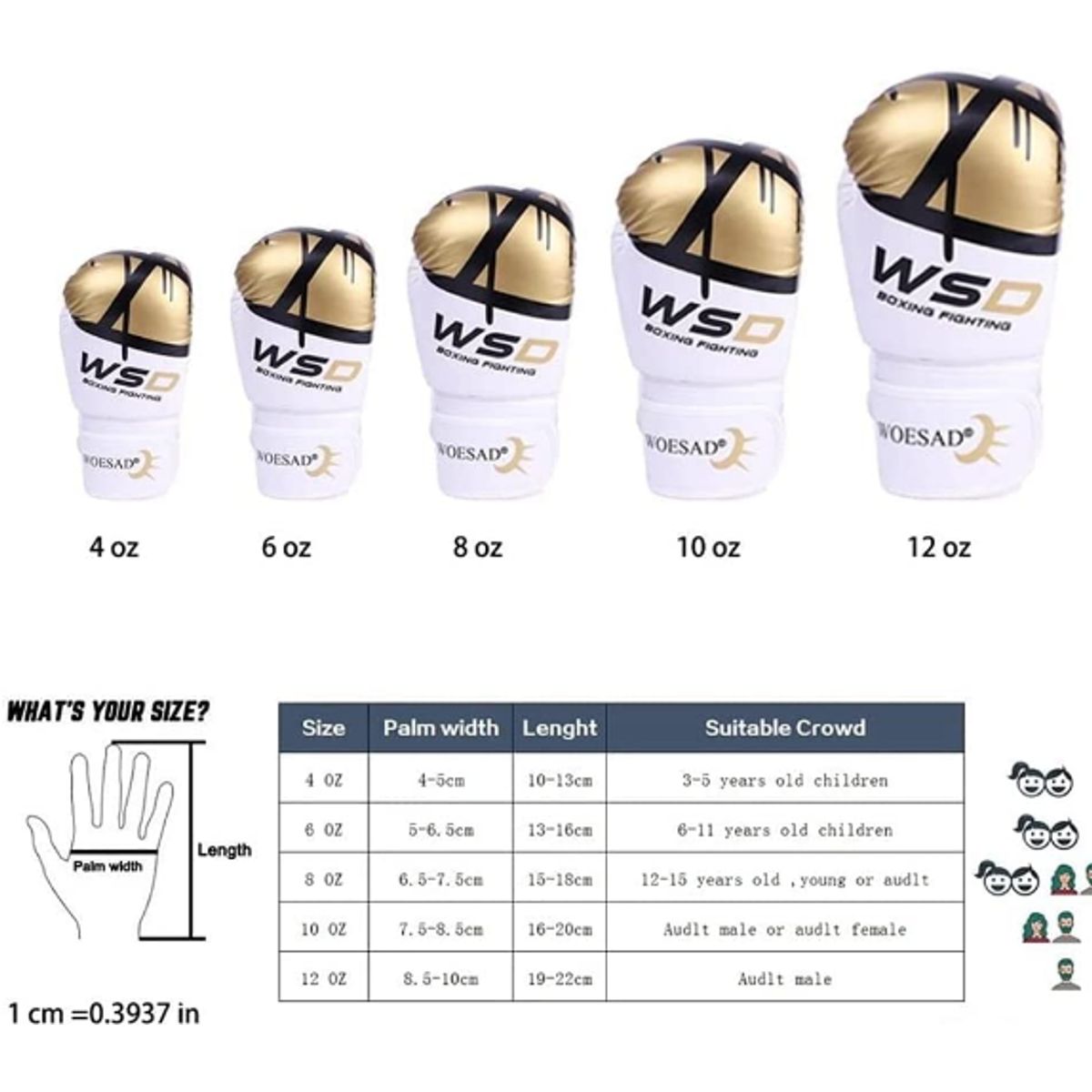 GENERICO - Guante De Box Profesional 12 Onzas WSD dorado Fitness