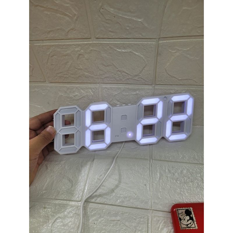 GENERICO - RELOJ DIGITAL LED 3D - BLANCO