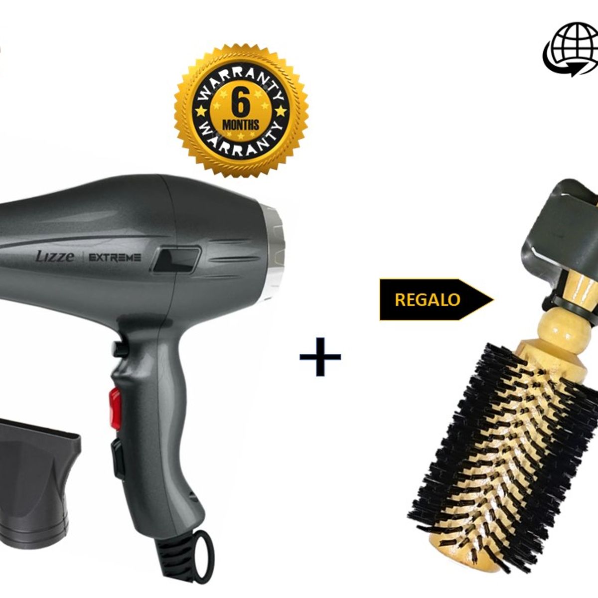 LIZZE - LIZZE PACK SECADORA EXTREME 2400W + REGALOCEPILLO PENACHO BLANCO N43