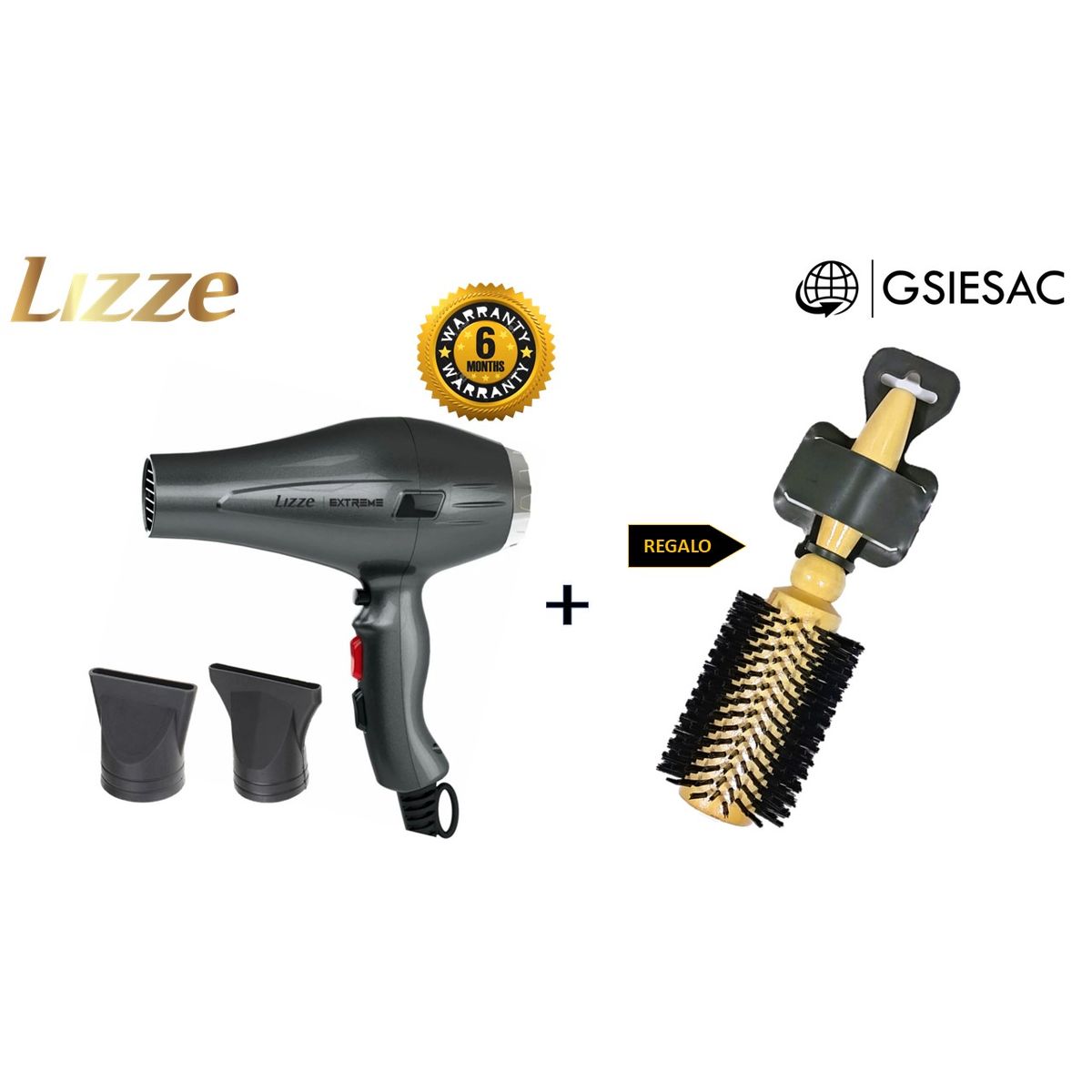 LIZZE - LIZZE PACK SECADORA EXTREME 2400W + REGALOCEPILLO PENACHO BLANCO N43