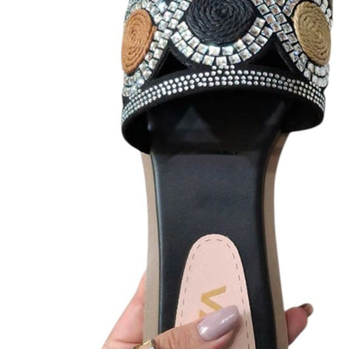 GENERICO - Sandalia Mujer Geometría Sofisticada 1177-40 Color Negro