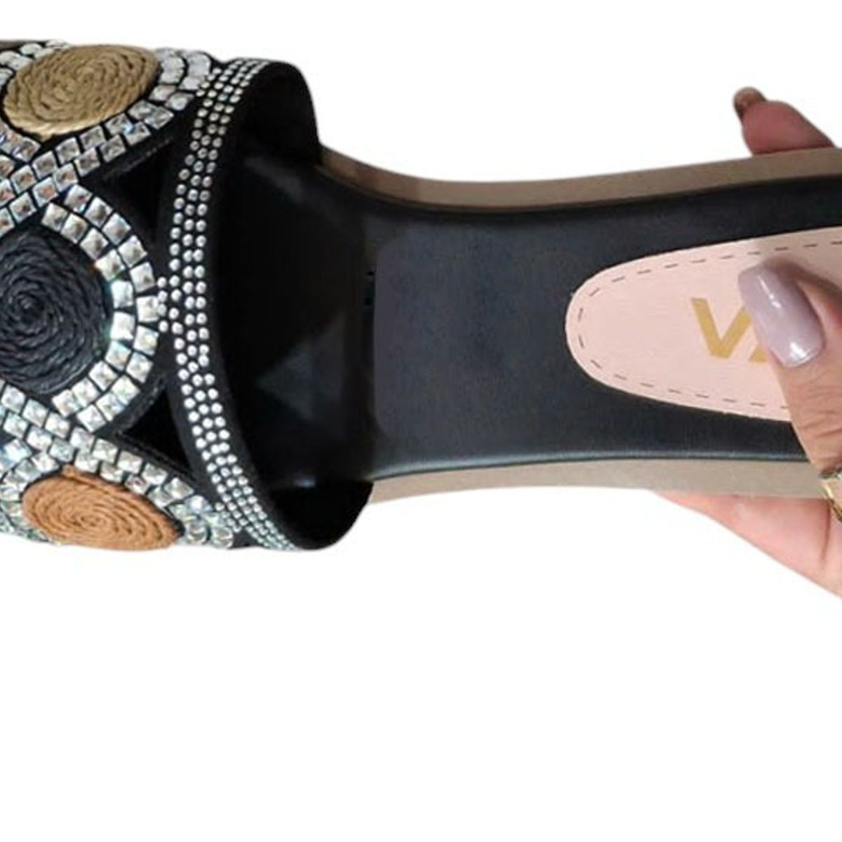 GENERICO - Sandalia Mujer Geometría Sofisticada 1177-40 Color Negro