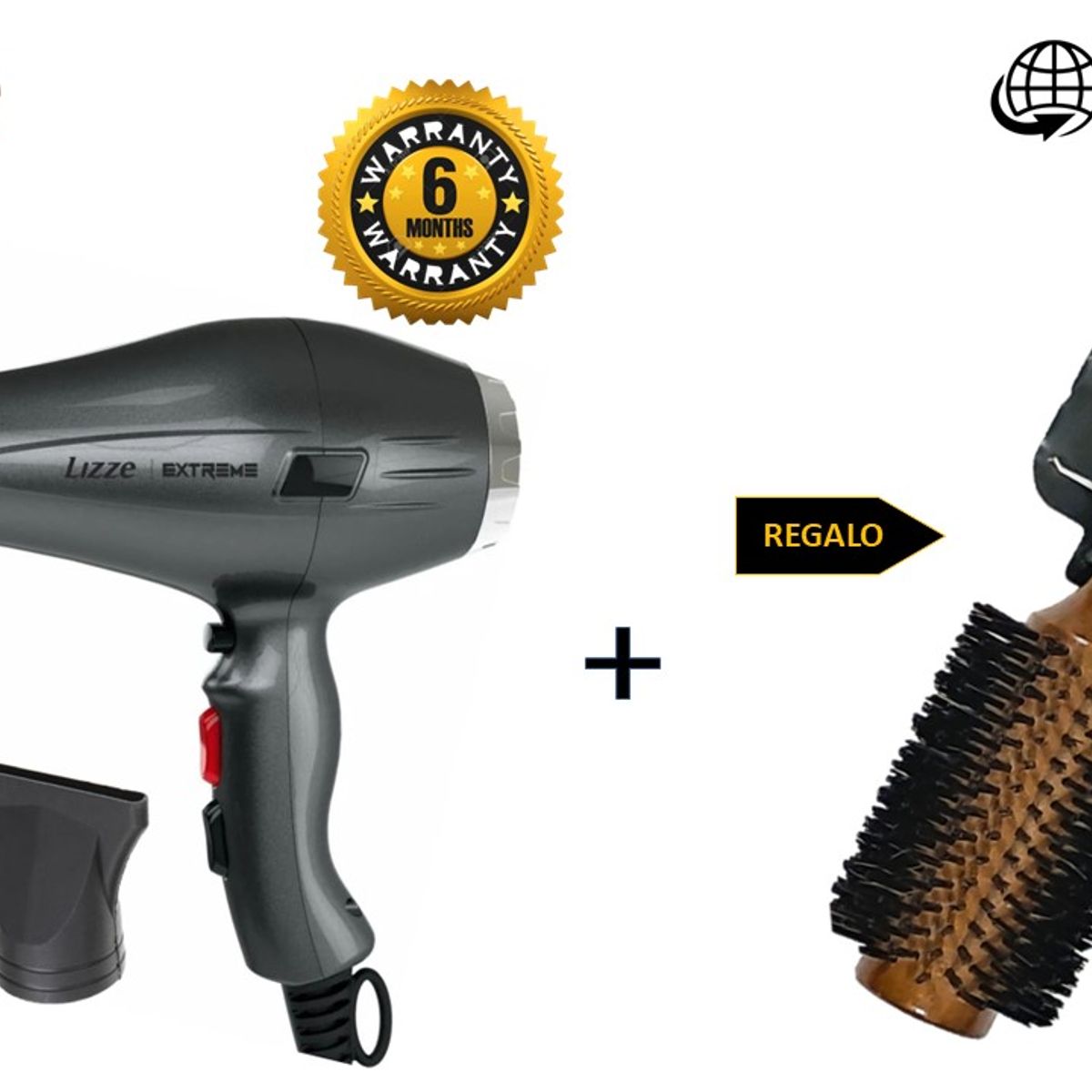 LIZZE - LIZZE PACK SECADORA EXTREME 2400W + REGALOCEPILLO PENACHO MARRON N43