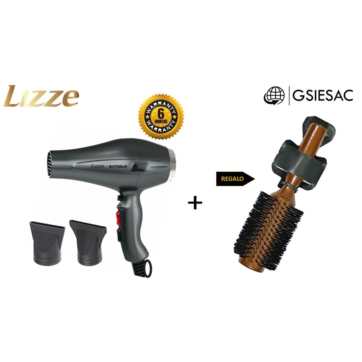 LIZZE - LIZZE PACK SECADORA EXTREME 2400W + REGALOCEPILLO PENACHO MARRON N43