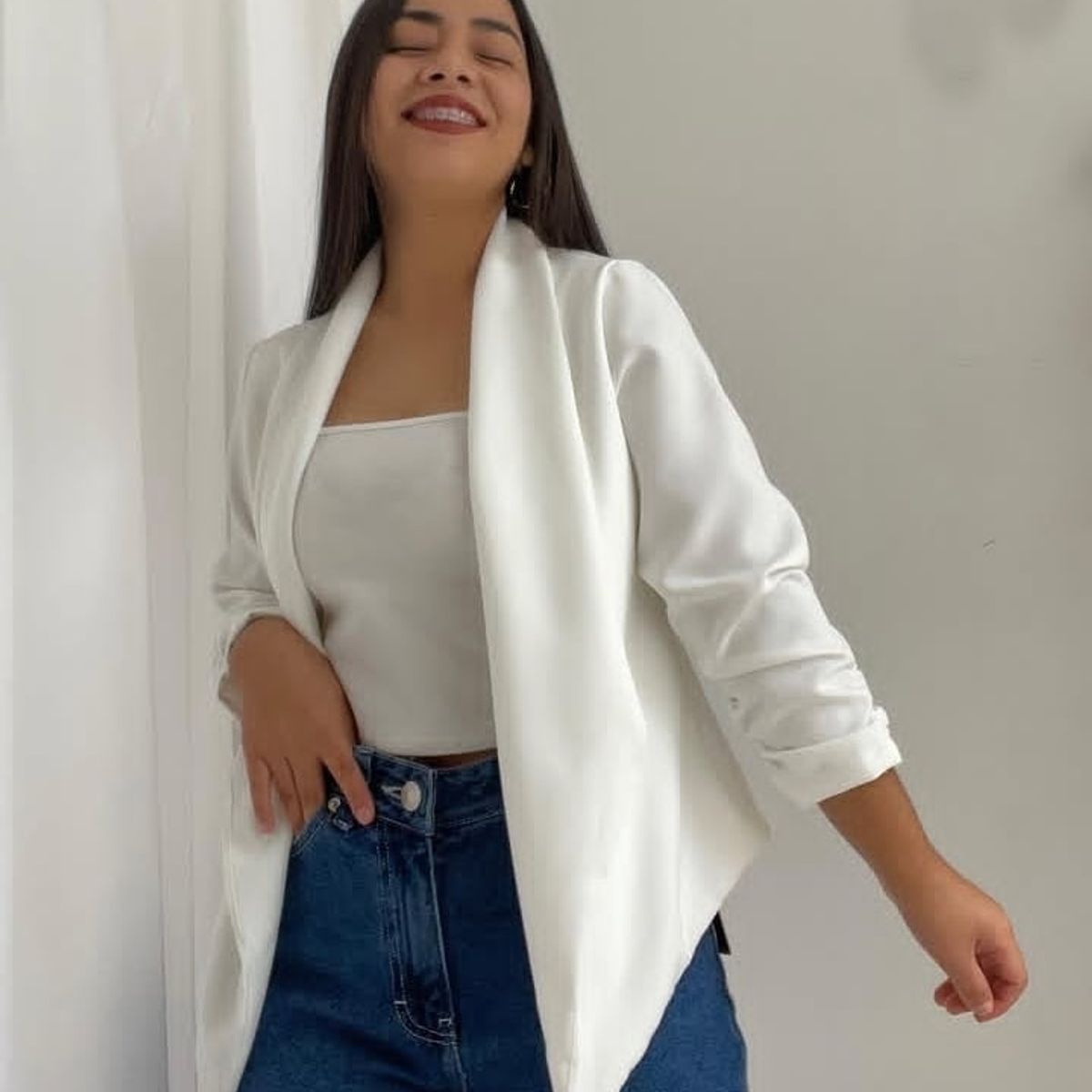 GENERICO - BLAZER ELEGANTE MANGA TRES CUARTOS PARA MUJER