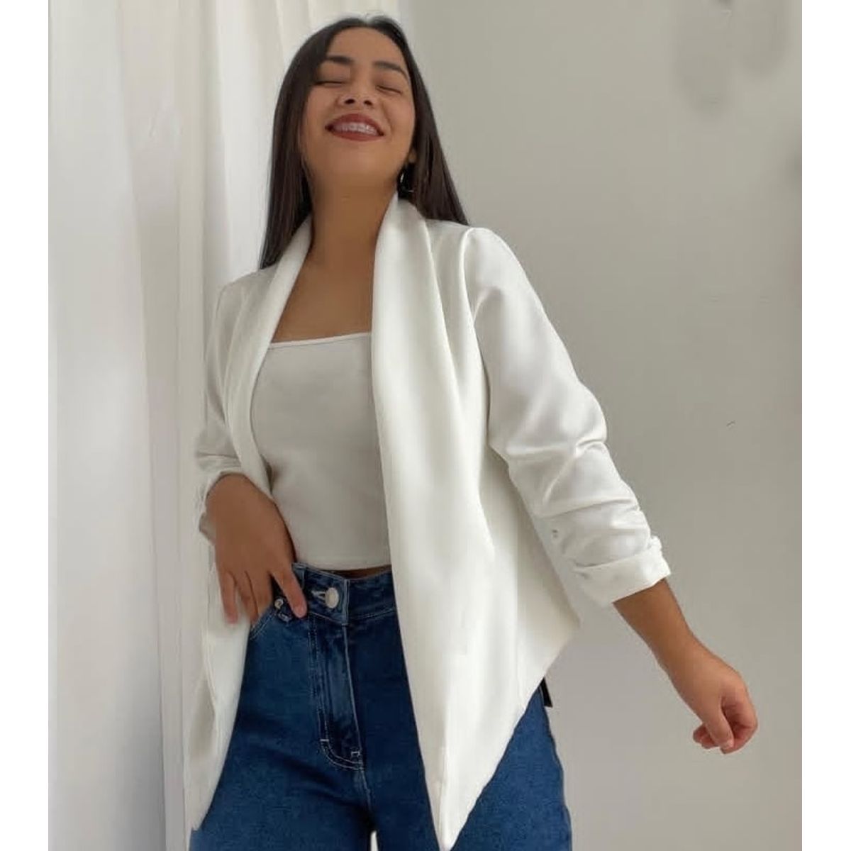 GENERICO - BLAZER ELEGANTE MANGA TRES CUARTOS PARA MUJER