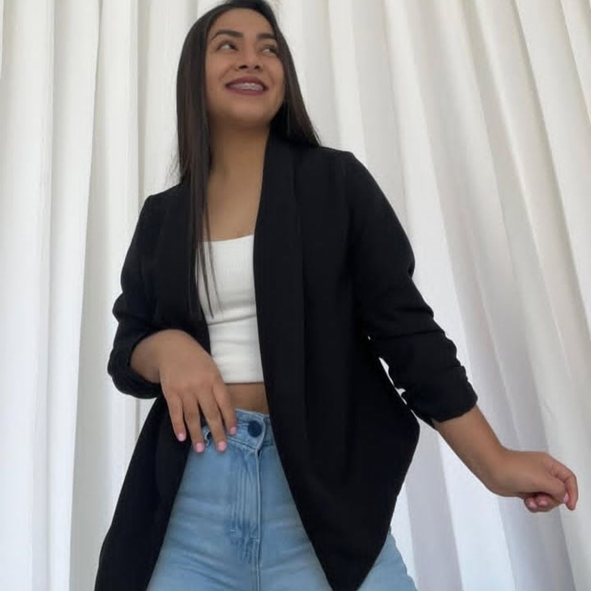 GENERICO - BLAZER ELEGANTE MANGA TRES CUARTOS PARA MUJER