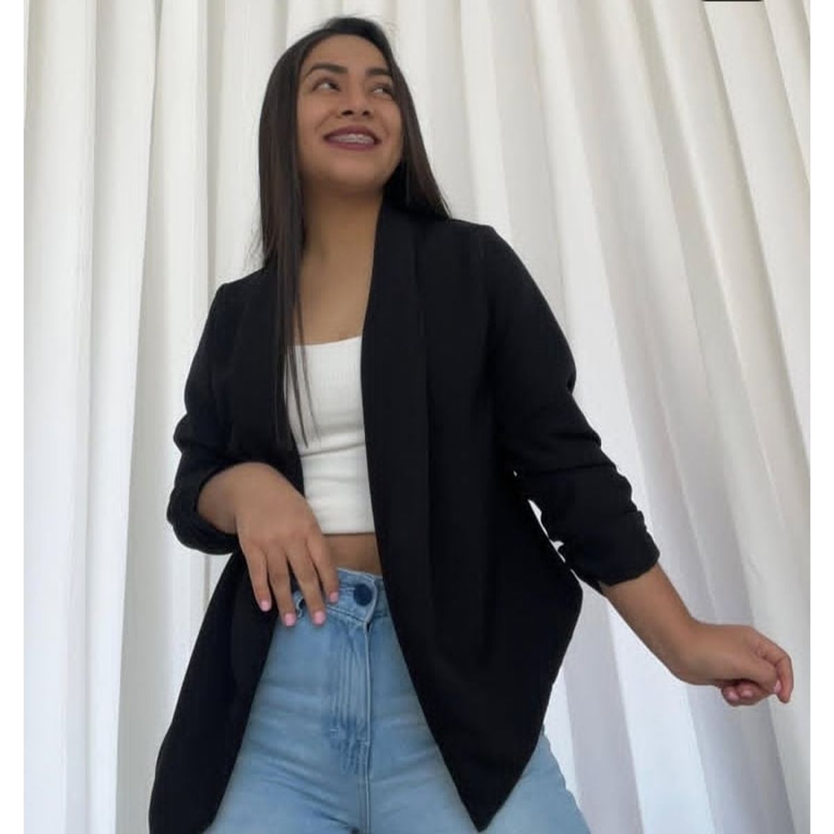 GENERICO - BLAZER ELEGANTE MANGA TRES CUARTOS PARA MUJER