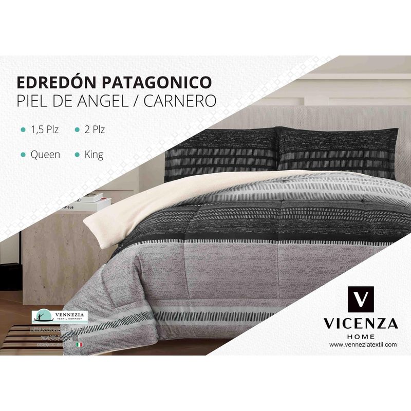 VENECIA - Set Edredón 2Pz Piel de Ángel con Carnero + Sabanas y Fundas