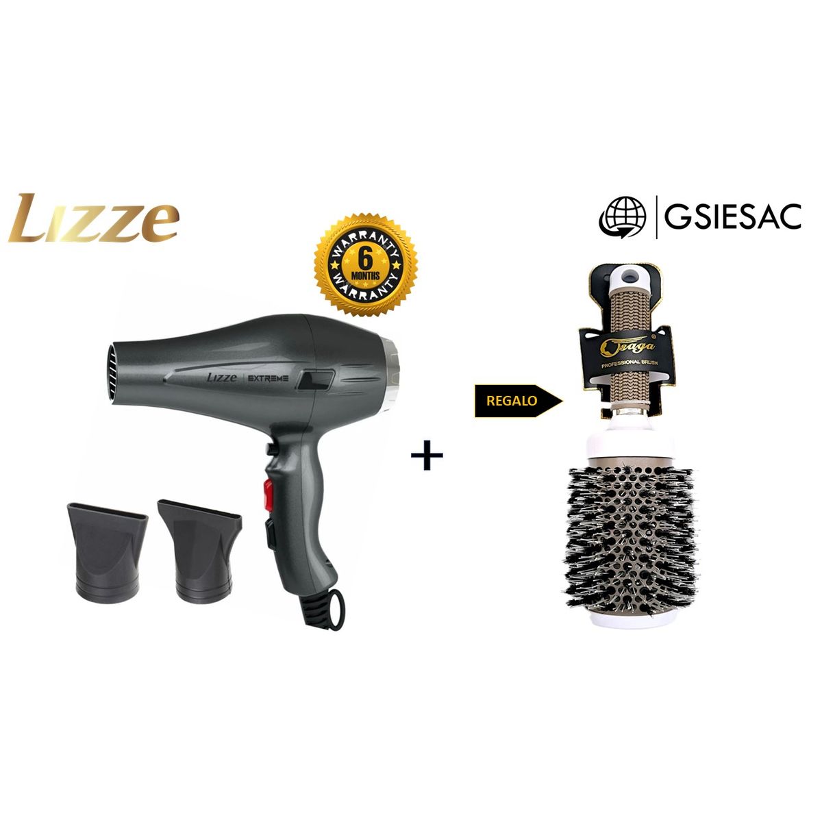 LIZZE - LIZZE PACK SECADORA EXTREME + REGALO CEPILLO TERMICO CERAMIC ION N53