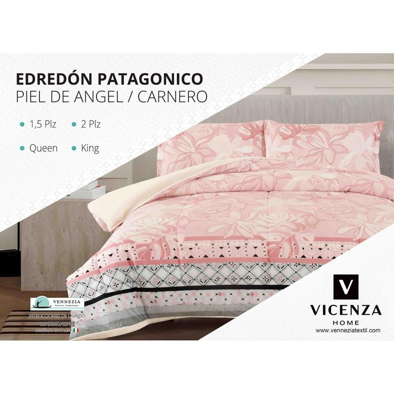 VENECIA - Set Edredón 2Pz Piel de Ángel con Carnero + Sabanas y Fundas