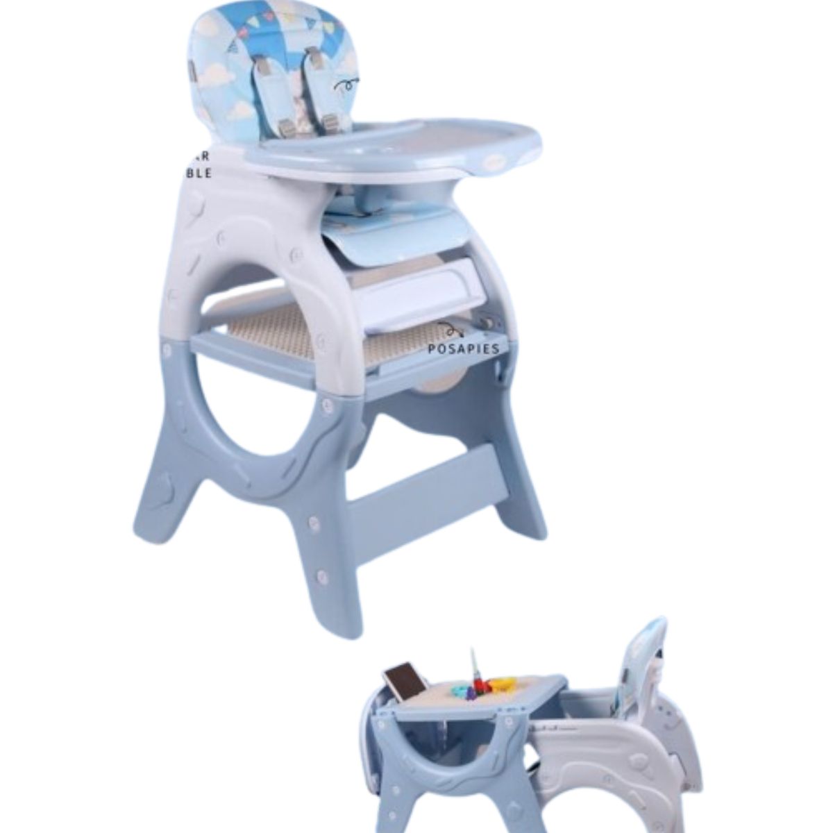 VOYAGE - Silla de Comer para bebe Carpeta Donna 4 en 1 Celeste