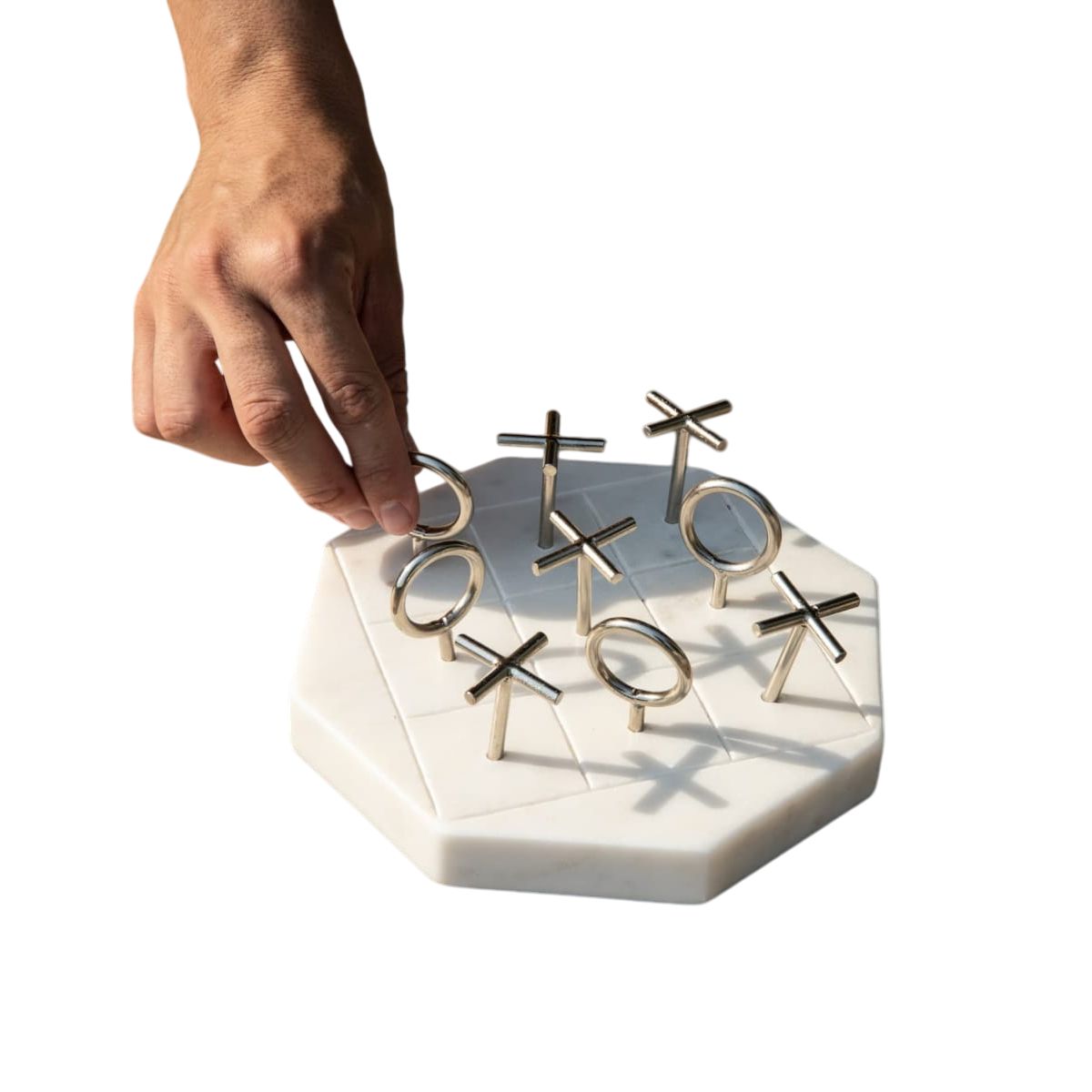 CONCEPTS LIFE - Juego de Tres en Raya de Mármol 20x20x03 cm