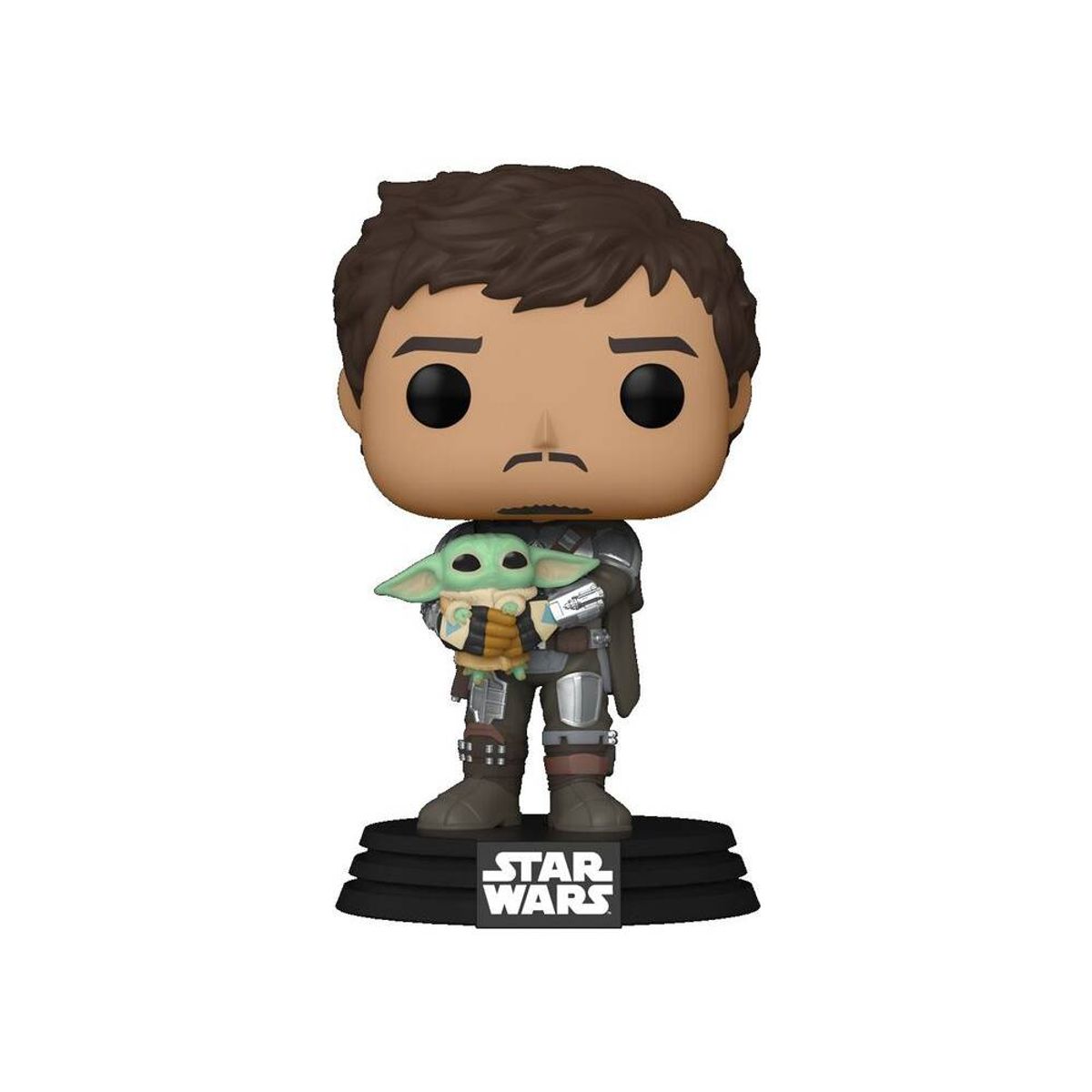 FUNKO - Funko Pop Star Wars The Mandalorian Sin Casco Con Grogu