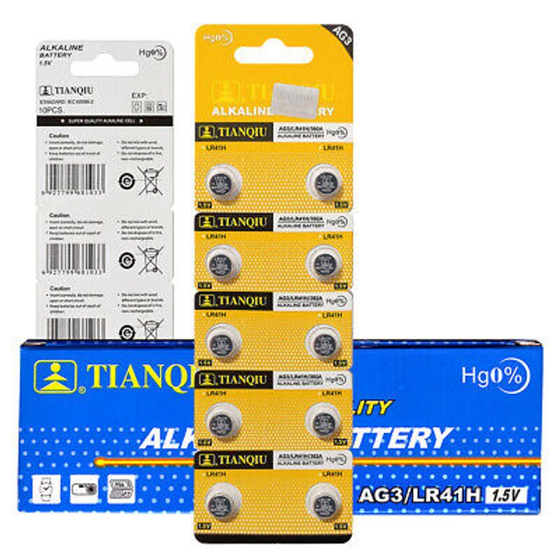 GENERICO - 200 Pilas Ag3 / Lr41H MARCA TIANQIU (20 BLISTER X 10 UNID)