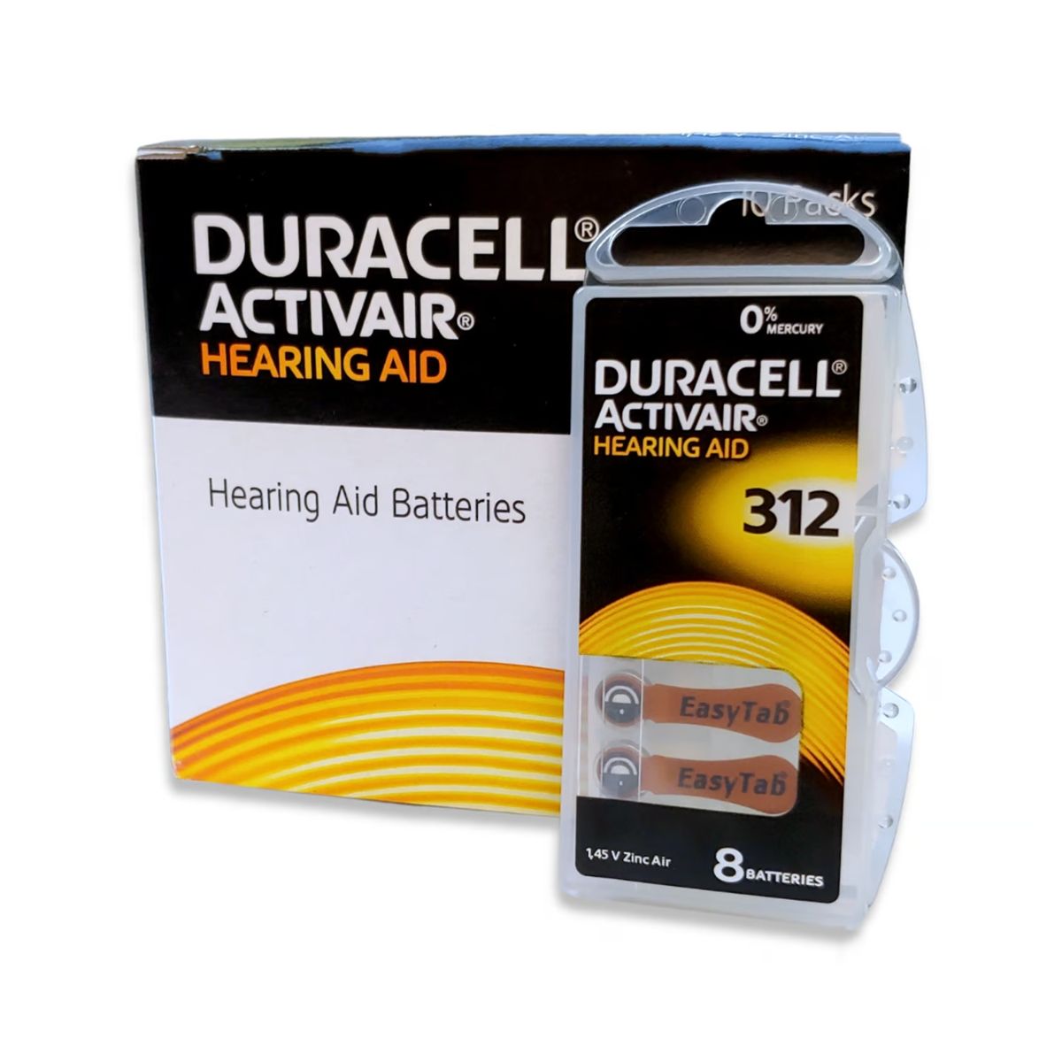 DURACELL - PILAS PARA AUDIFONOS DURACELL 312 CAJA  80 UND (10 BLISTER x 8 PILAS)