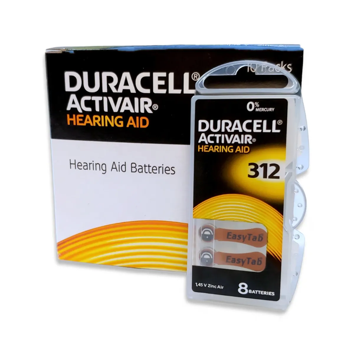 DURACELL - PILAS PARA AUDIFONOS DURACELL 312 CAJA  80 UND (10 BLISTER x 8 PILAS)