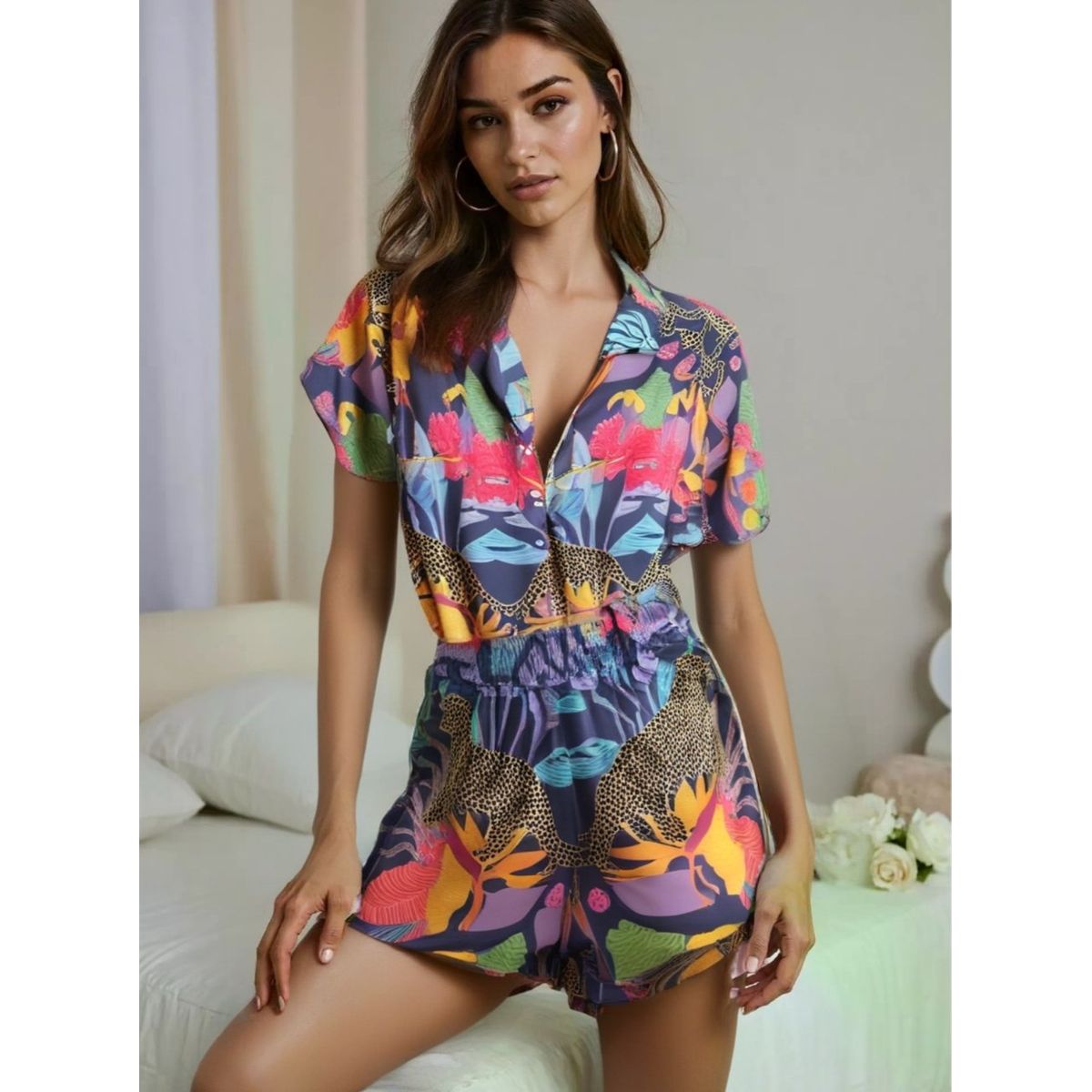 SENSA SILK - Pijama mujer verano seda estampada