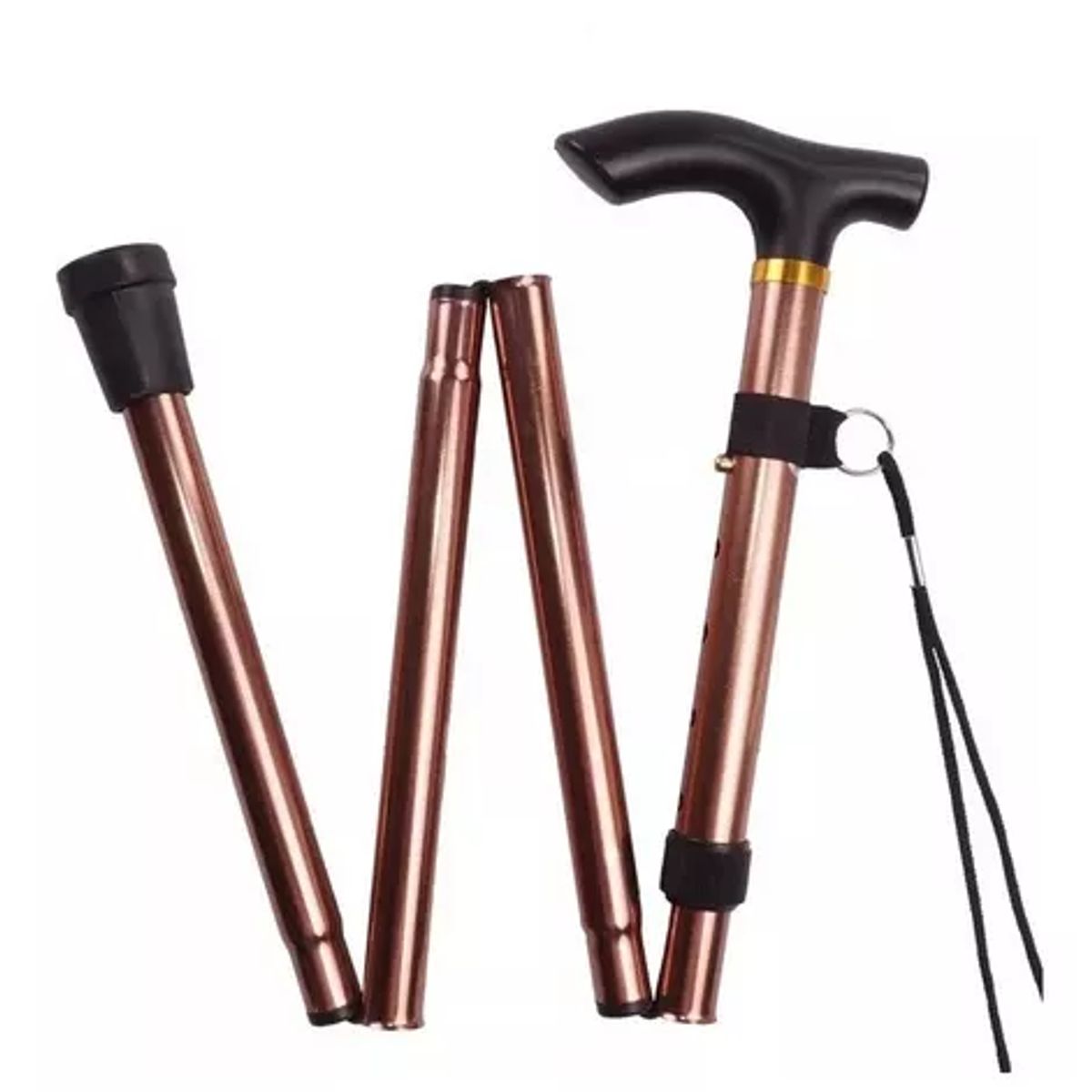 GENERICO - Bastón Plegable Ortopédico Aluminio BRONCE