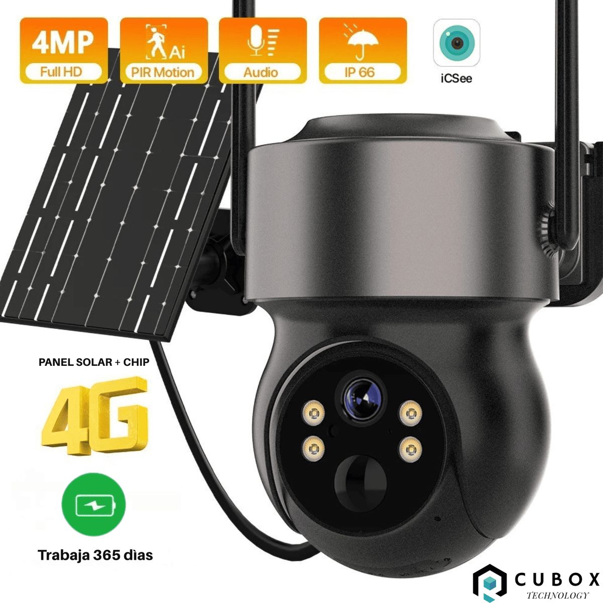 OEM - Camara de Seguridad con Chip y Panel Solar 4MP