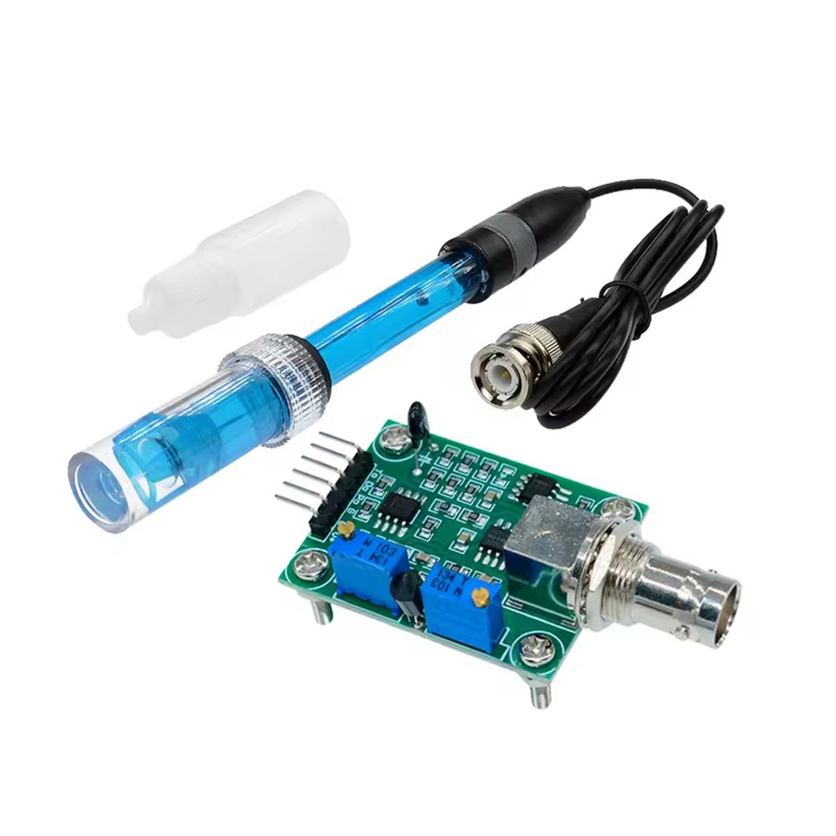 GENERICO - Sensor de pH con Electrodo Recargable Módulo de Medición Analógica Monitoreo de Agua Suelo PH-4502C