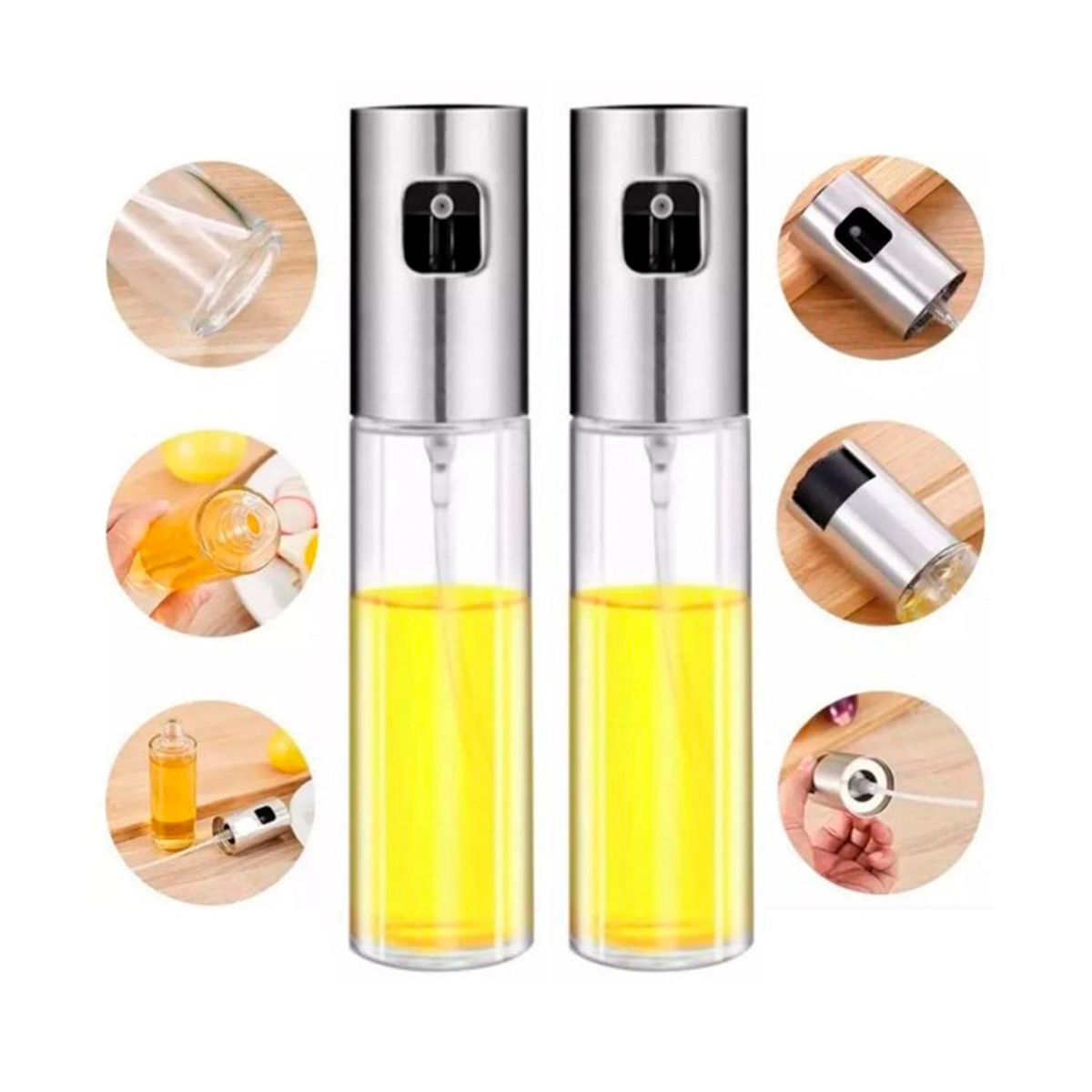 GENERICO - Dispensador De Aceite Rociador Sprays  Aceitera Vidrio 2 unidades