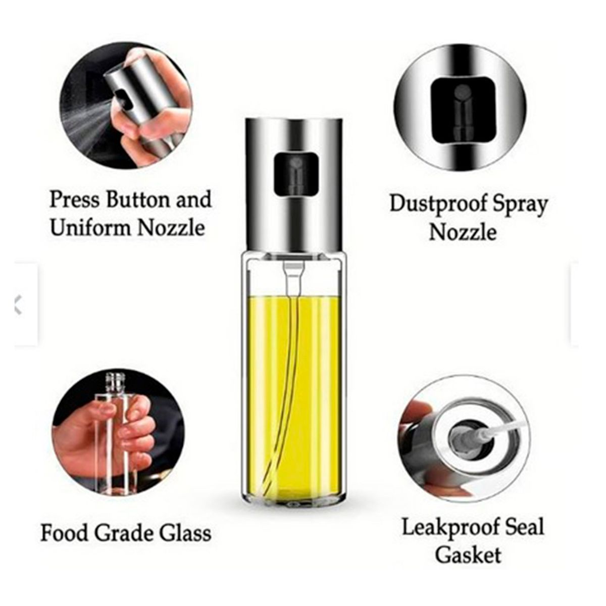 GENERICO - Aceitero Spray Para Aceite Vinagre Cocina Ensalada 2 set