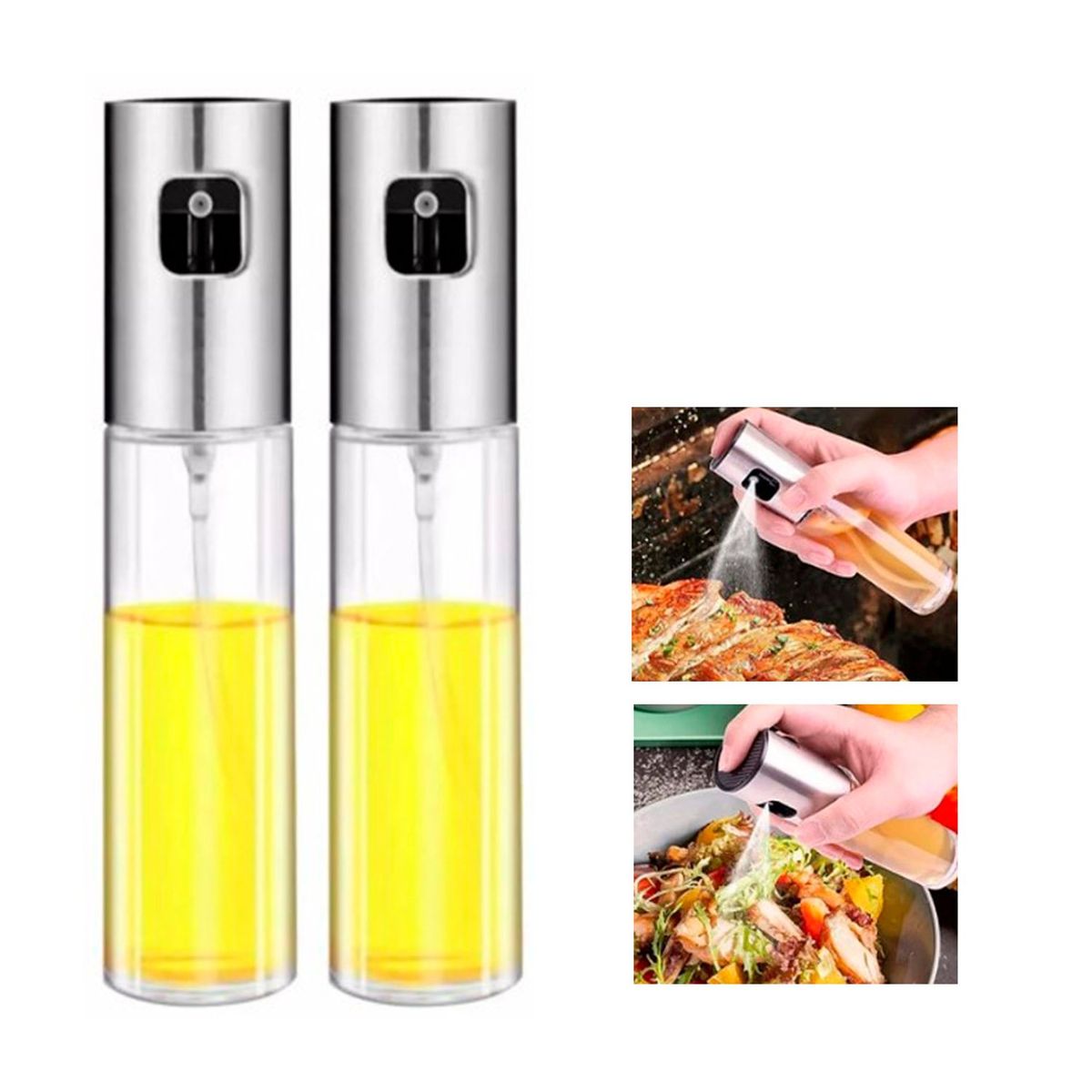 GENERICO - Rociador de aceite de acero inoxidable 2 unidades