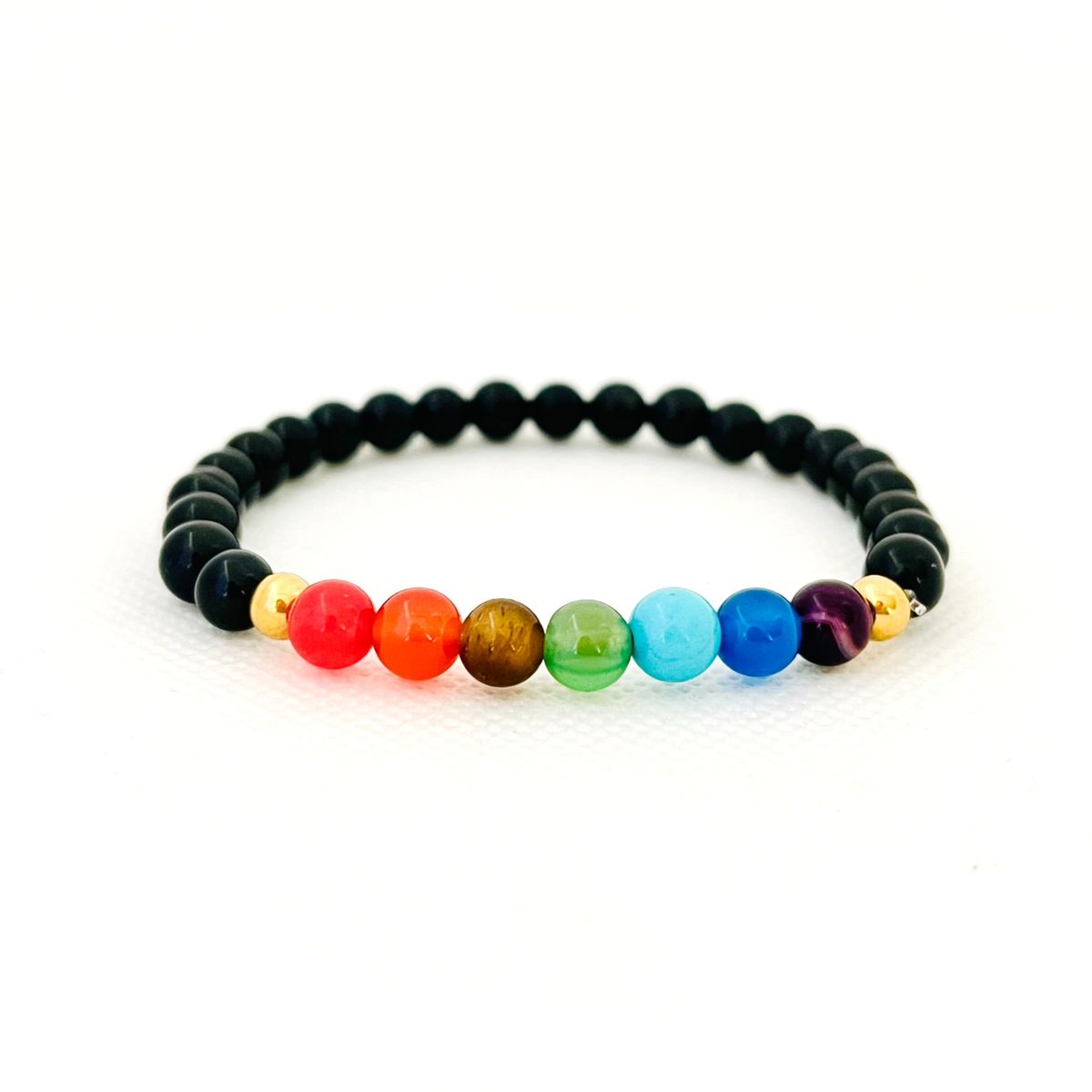 GENERICO - Pulsera 7 Chakras Cuarzos #6 y Acero - Cami